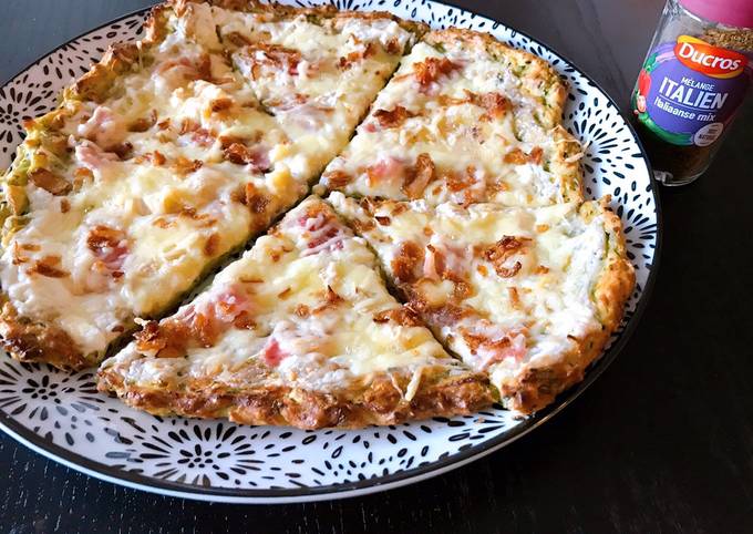 Recette Savoureux Pâte à pizza courgettes