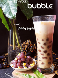 Foto resep Es Bobba Ubi (Sweet Potato Bubble with Brown Sugar)
