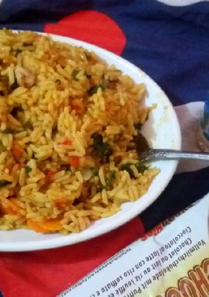 A picture of Turmeric Jollop rice.