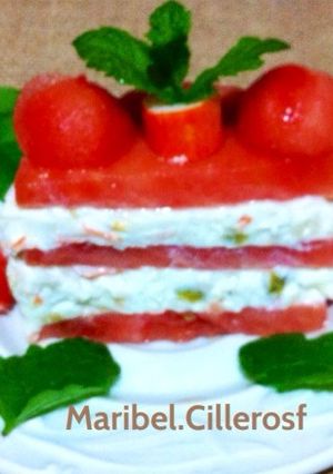 Foto principal de Milhojas de sandía y queso crema