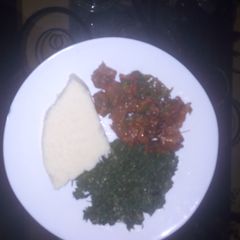 A picture of Ugali pork.