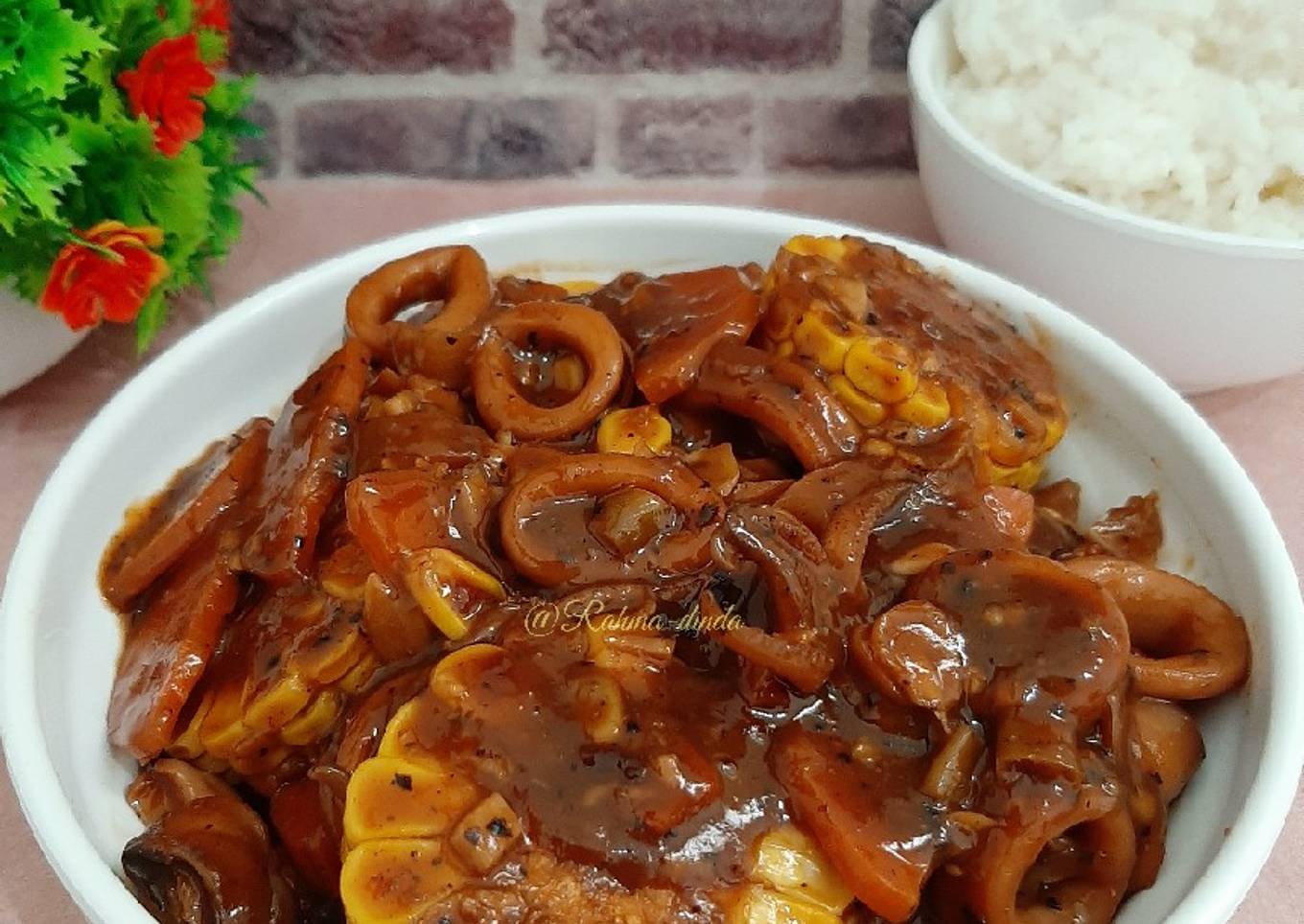 Sotong dengan lada hitam