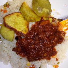 A picture of Sweet potato and stew rice.