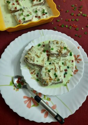 A picture of Bread pudding (pistaflavour).