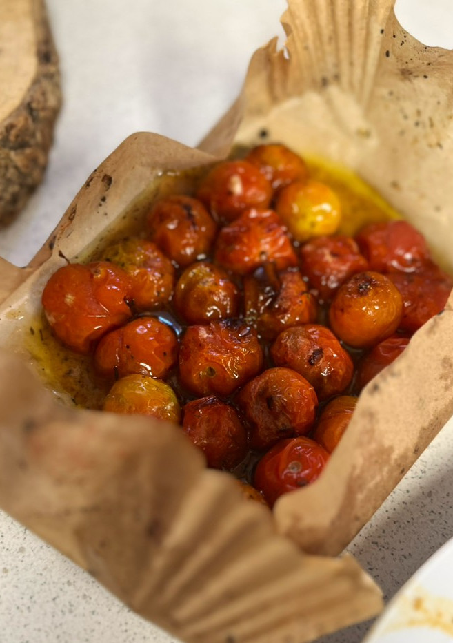 Una foto de Tomates cherry con miel en airfryer