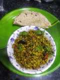 Sprouted moong sabji with Roti