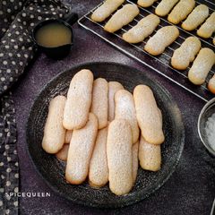 A picture of Eggless Ladyfinger Cookies / Savoiardi.