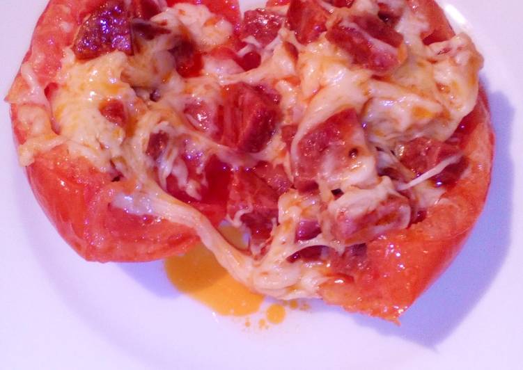 Steps to Make Super Quick Homemade Stuffed Tomato With Chorizo &amp; Cheese
