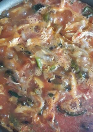 Una foto de Rajas con pollo