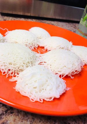A picture of Kerala idiyappam recipe| nool puttu or sevai with rice flour.