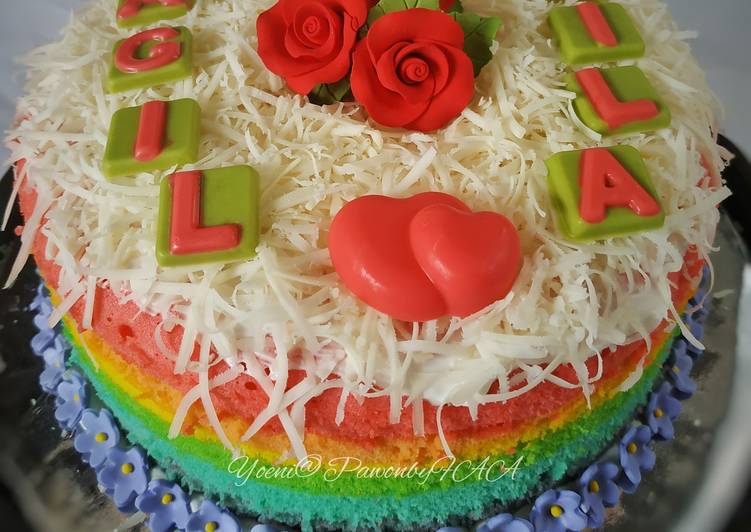 10 Resep: Rainbow Cake ((kukus) Anti Gagal!