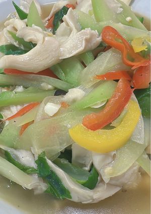 Foto resep Tumis jamur tiram labu jpn paprika Vegan