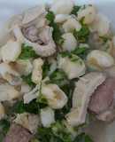 Sopa de mote con panceta y ternera