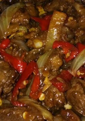 Foto resep Daging saus teriyaki simple