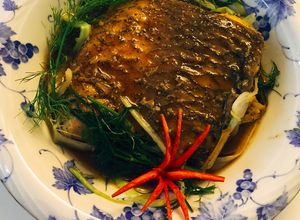 Hình của món Cá hấp xì dầu.