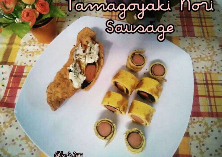 Langkah Mudah untuk Menyiapkan Tamagoyaki Nori Sausage #ketofriendly #ketofy #debm #telur #sosis, Menggugah Selera