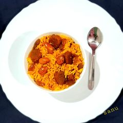 A picture of Rajasthani Shahi Gatta Pulao.