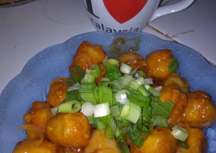 Tahu crispy saos pedas