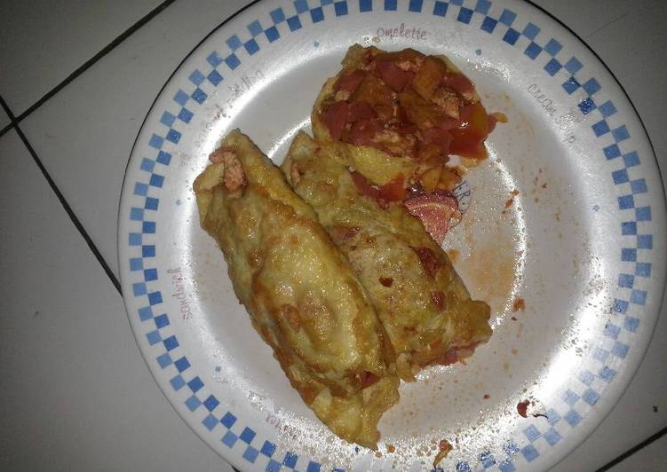 Telur gulung isi sosis dan tahu