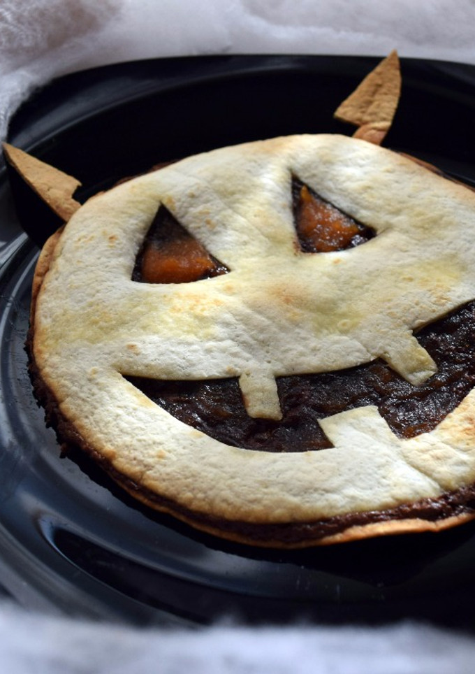 Una foto de Tortitas con Chocolate -Diablo Halloween-