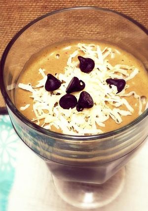 A picture of Strawberry Banana smoothie(gluten free).