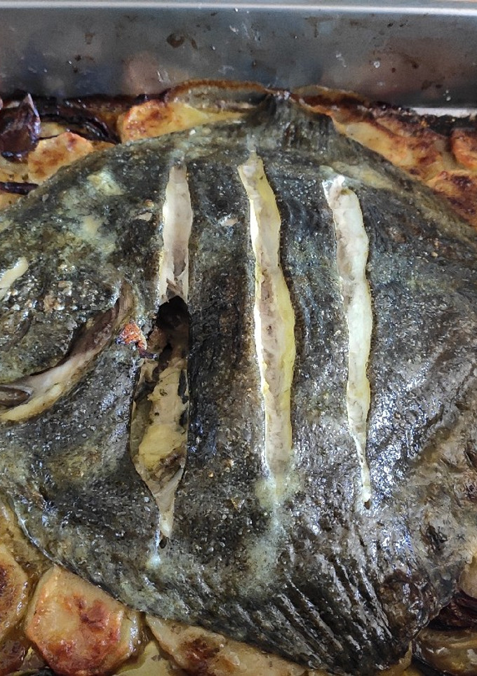 Una foto de Rodaballo al horno