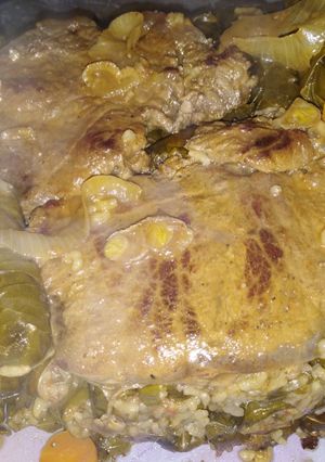 صورة لوصفة طاجن ورق عنب مع ستيك لحمة سهل جداً وطعمه روعه