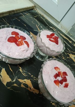 صورة لوصفة موس الفراولة 😍😍