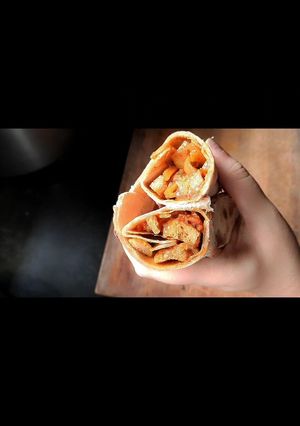 A picture of Soya chunks vegetable roll.