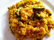 Une photo de riz poulet cookeo