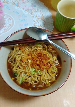 Foto resep Mie Kuah Pedas Manis Bumbu Sederhana Pengganti Ramen 😂 ✓