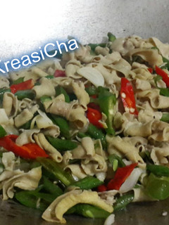 Foto resep Tumis usus cabai hijau