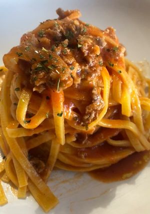 Foto di Fettuccine con sugo di salsiccia