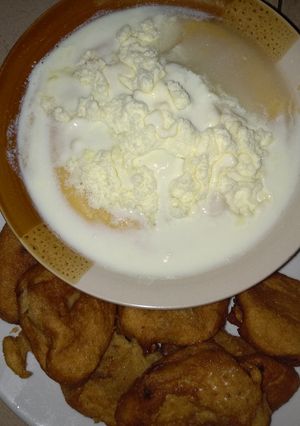 A picture of Pap and akara.