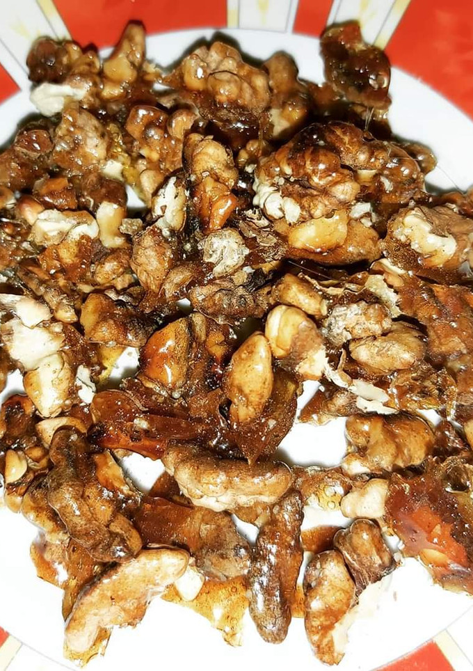 Fahéjas, égetett cukros dió recept fotója