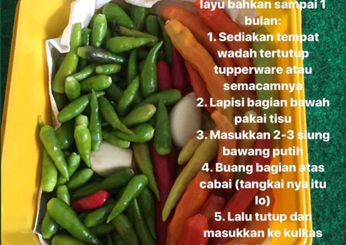 Resep Tips simpan cabe awet sebulan yang Enak Banget