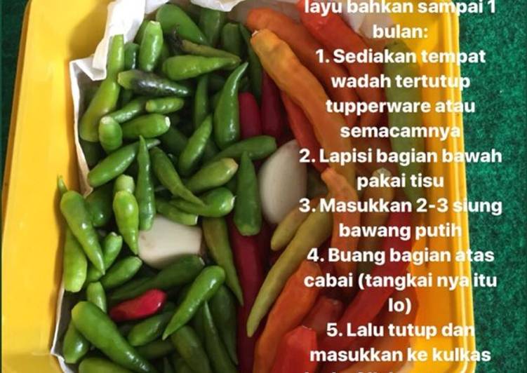 Tips simpan cabe awet sebulan