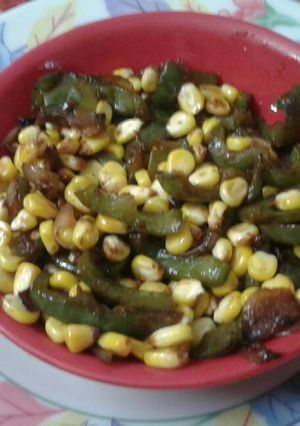 A picture of Stir-fried sweet corns :.