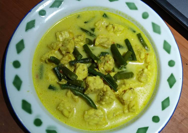 Tempe lodeh kacang panjang