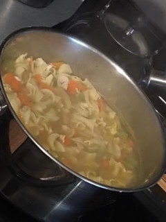 A picture of Quick & Easy Homemade chicken soup.