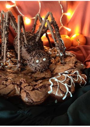 Une photo de Brownie aux framboises