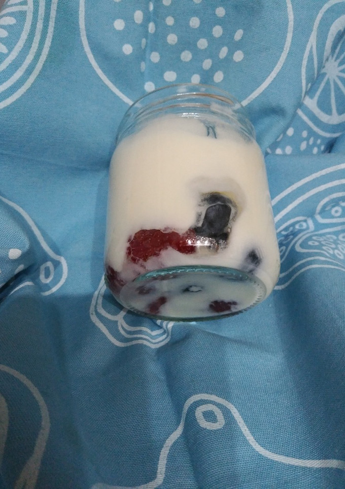Una foto de Yogur natural casero con frutos del bosque
