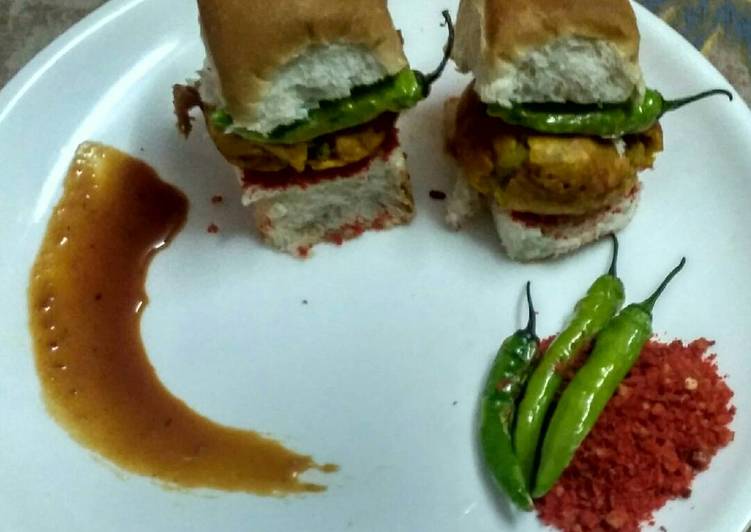 Simple Way to Make Any-night-of-the-week Authentic vada pav with traditional spicy chutney &amp; fried chilli