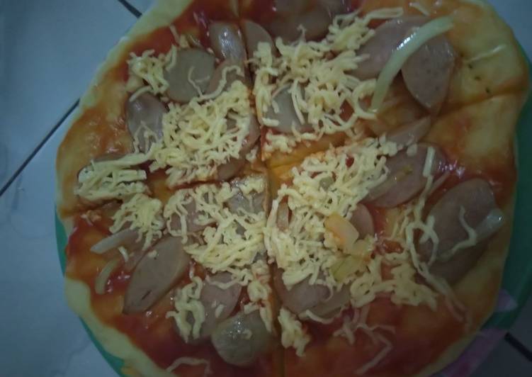 Resep Pizza teflon dengan metode waterroux/ tangzhong, Lezat Sekali