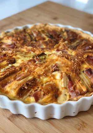 Une photo de Tarte poireaux / reblochon / jambon