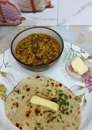 A picture of Butter Naan stuffed paneer.