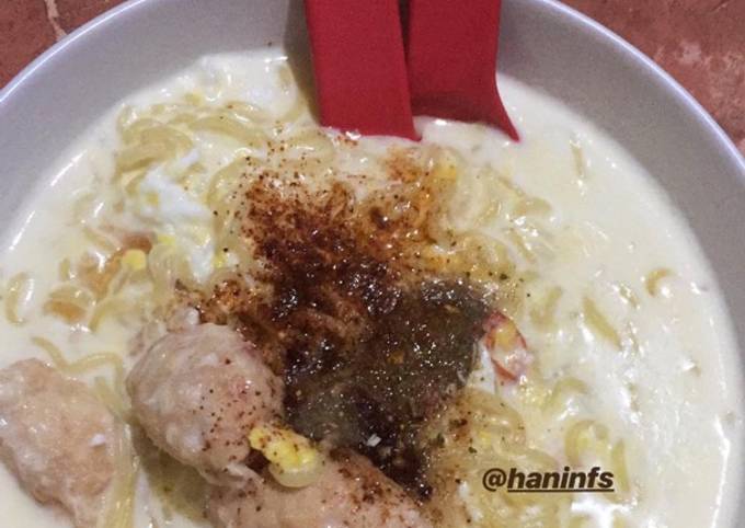 Homemade indomie soto carbonara