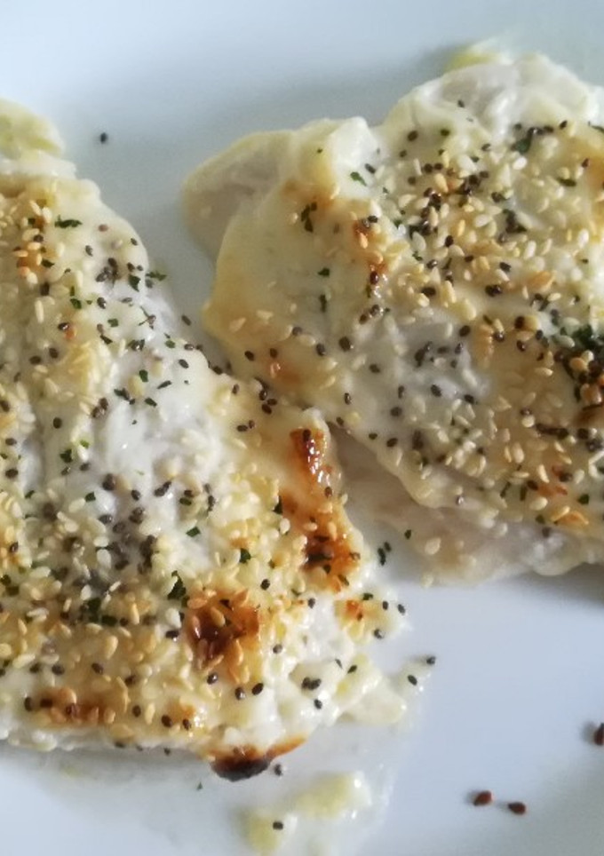 Una foto de Fletán gratinado con alioli