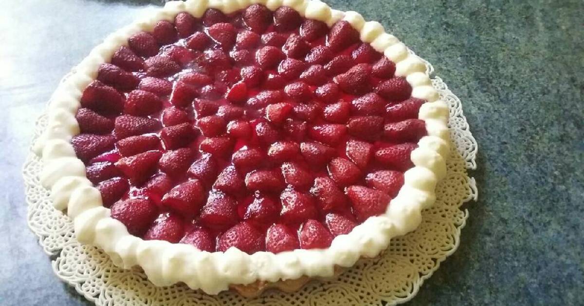 Tarta De Crema, Frutillas Y Gelatina Receta De Agusssayelen- Cookpad