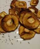 Parsnip crisps with sea salt and thyme